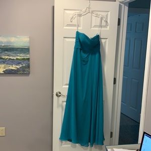 Sea foam bridesmaid or prom dress